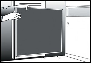 sliding the air conditioner filter into the furnace